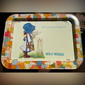 Vintage 70s Holly Hobbie Collapsible Metal TV Bed Tray